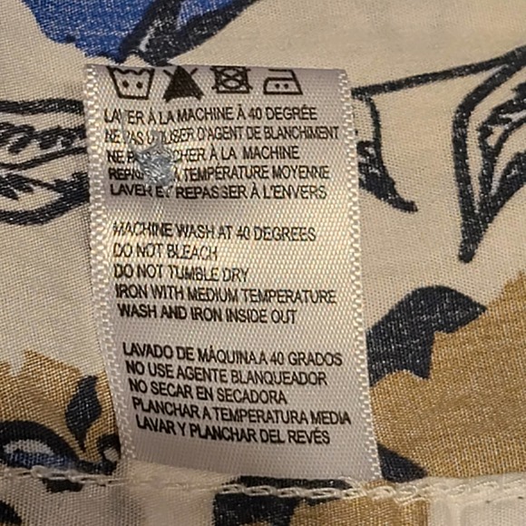 NOIZE AMSTRDM Blue Floral Short Sleeve Button Down Shirt Men's Large‎ - Picture 11 of 11